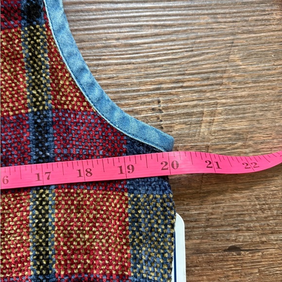 Vintage TANTRUMS 90s button-up vest plaid tapestry chambray NWT sz M cottagecore - Picture 11 of 13